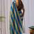Teal nc satin patta shadow swarovski saree