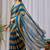 Teal nc satin patta shadow swarovski saree