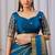 Teal nc satin patta shadow swarovski saree