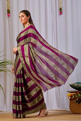 Wine nc satin patta shadow swarovski saree 3