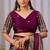 Wine nc satin patta shadow swarovski saree