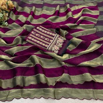 Wine nc satin patta shadow swarovski saree 5