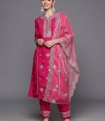 Ethnic Motifs Embroidered Panelled Gotta Patti Kurta with Trousers & With Dupatta
