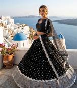 black color sequin work georgette lehnga Choli Set