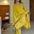 Yellow satin mul chanderi embroidered top  farshi palazzo & dupatta set