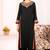 Black mul chanderi embroidered top  roman silk blend palazzo & dupatta set