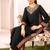 Black mul chanderi embroidered top  roman silk blend palazzo & dupatta set