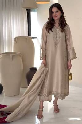 Designer jimmy choo embroidered top  palazzo & dupatta set 2