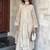 White faux georgette embroidered top  palazzo & dupatta set