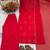 Red chikankari faux georgette embroidered top  palazzo & dupatta set
