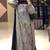 Beige faux georgette embroidered top  palazzo & dupatta suit set