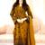 Pakistani mustard faux georgette embroidered top & palazzo set