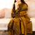 Pakistani mustard faux georgette embroidered top & palazzo set