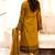 Pakistani mustard faux georgette embroidered top & palazzo set