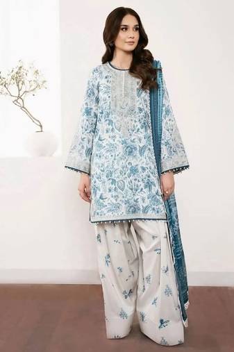 Printed natural crepe top  farshi palazzo & georgette dupatta set