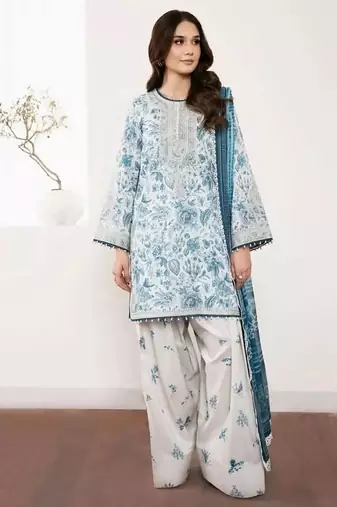 Printed natural crepe top  farshi palazzo & georgette dupatta set