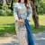 Printed natural crepe top  farshi palazzo & georgette dupatta set
