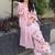 Pink natural crepe embroidered top  farshi palazzo & dupatta set