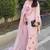 Pink natural crepe embroidered top  farshi palazzo & dupatta set