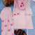 Pink natural crepe embroidered top  farshi palazzo & dupatta set