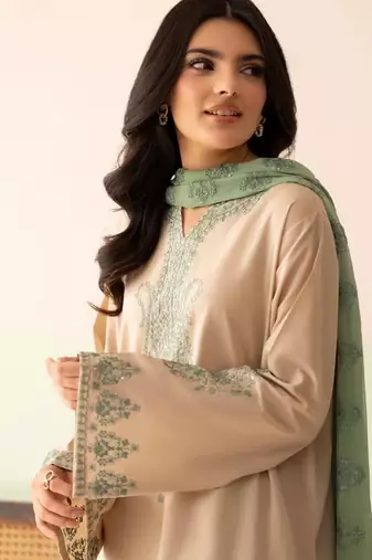 Designer heavy roman silk blend embroidered top  palazzo & dupatta set