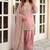 Pure nc moss silk blend embroidered top  farshi palazzo & dupatta set