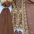 Brown faux georgette embroidered top  crushed palazzo & dupatta set