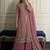 Pink faux georgette embroidered top  crushed palazzo & dupatta set