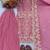 Pink faux georgette embroidered top  crushed palazzo & dupatta set