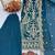 Teal blue faux georgette embroidered top  crushed palazzo & dupatta set
