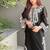 Designer black nylon organza silk blend embroidered top  satin palazzo & dupatta set