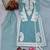 Designer sky blue nylon organza silk blend embroidered top  satin palazzo & dupatta set