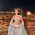 Sky Blue color Resham dori rainbow sequins work silk blend lehenga Choli Set 