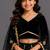 Black gold embroidered cotton silk lehenga set