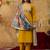 Premium mustard dhabu cotton straight kurti suit set with printed dupatta