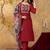  maroon  cotton straight kurti suit set with printed dupatta