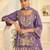 Lavender silk blend readymade suit with mirror & sequence work