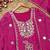 Rani silk blend readymade suit with mirror & sequence work