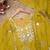 Yellow silk blend readymade suit with mirror & sequence work