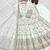 White chinon readymade anarkali suit with embroidery & sequence work