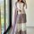 Lavender&white georgette readymade suit with embroidery & jarkhan work