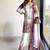 Purple&white georgette readymade suit with embroidery & jarkhan work