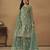 enchanting sea green embroidered net sharara salwar suit