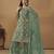 enchanting sea green embroidered net sharara salwar suit
