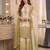 Green&white georgette readymade suit with thread embroidery work