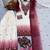 Peach&white georgette readymade suit with thread embroidery & cut work