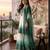 Blue&white georgette readymade suit with thread embroidery & cut work