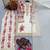 White georgette readymade suit with embroidery & sequence work