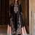 Black rayon readymade suit with embroidery & cut work