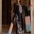 Black rayon readymade suit with embroidery & cut work